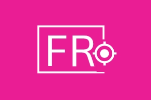Flemingo Routes official brand logo, featuring a minimalist FR design on a vibrant pink background.