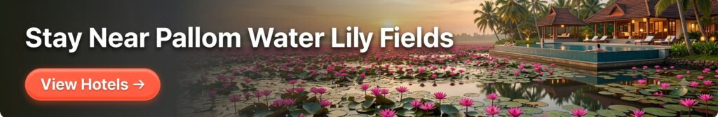 Hotel booking for accommodation near Pallom Water Lily Fields in Kottayam, Kerala.