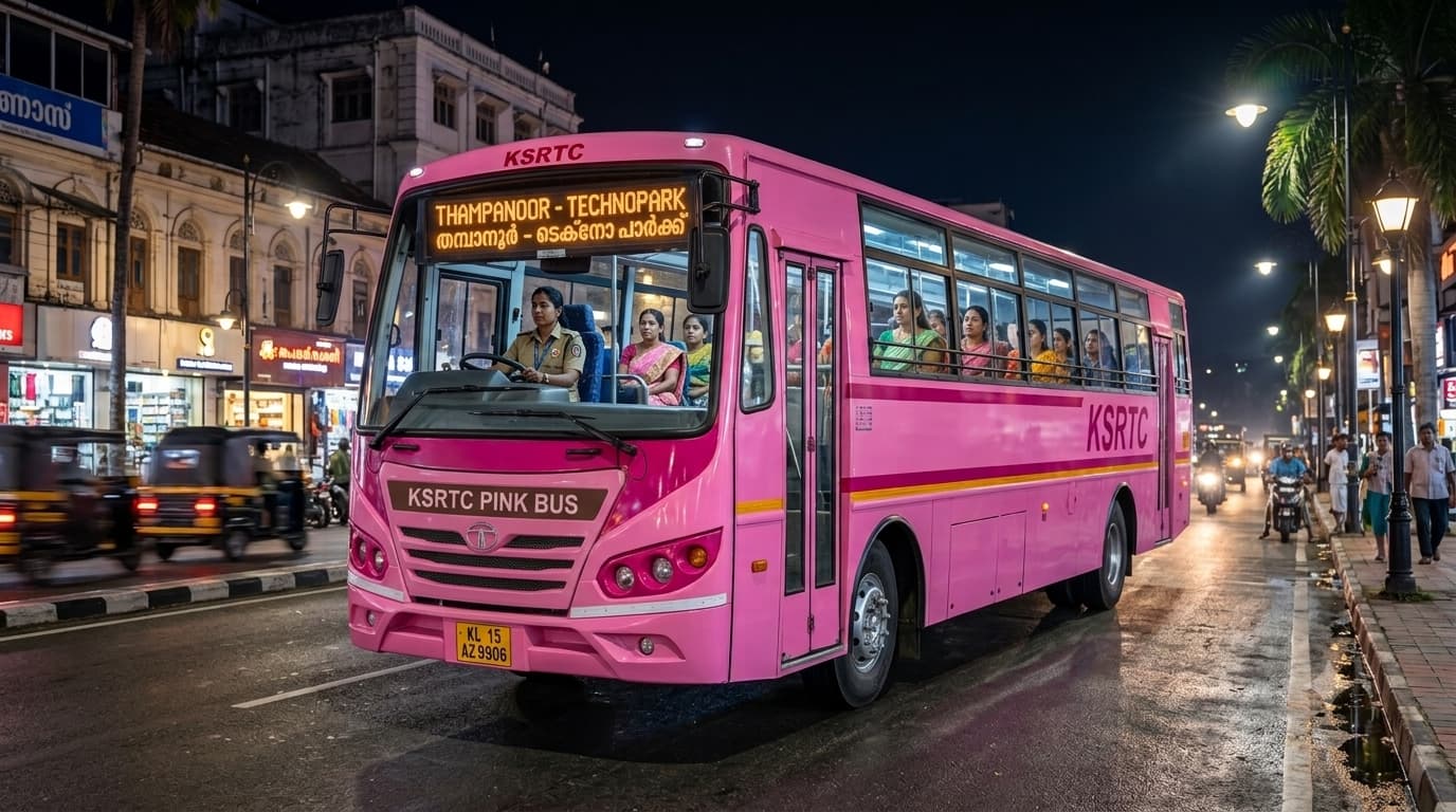 KSRTC Pink Bus Trivandrum women-only service